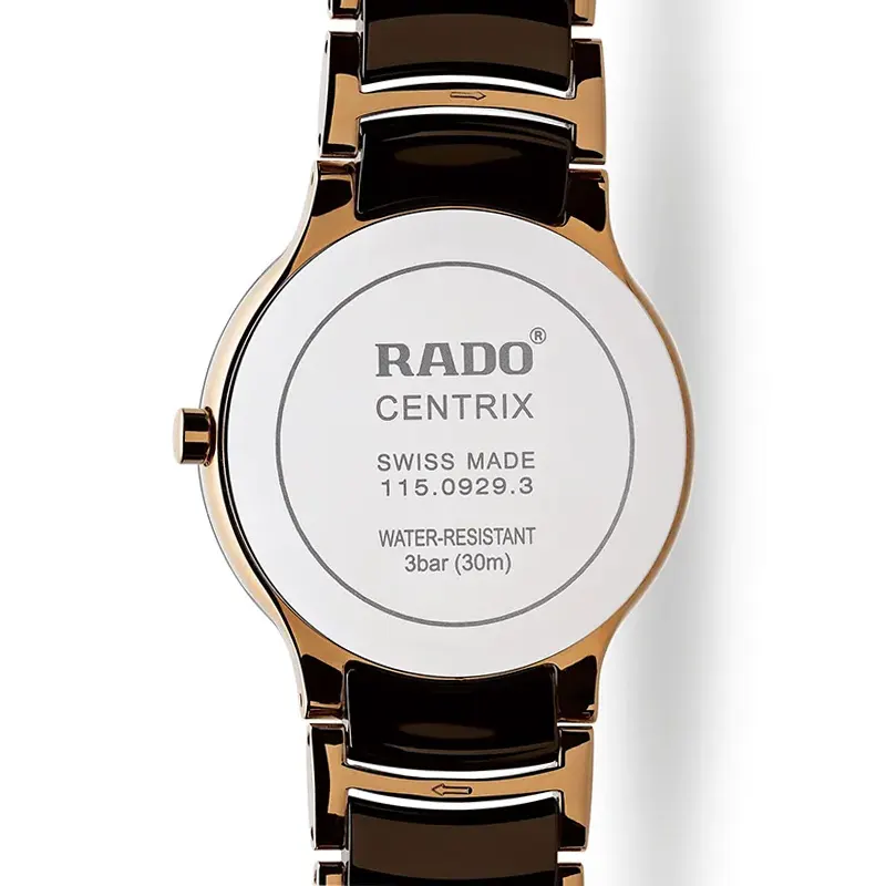 Rado Centrix Brown Dial Two-tone 12 Diamonds Men's Watch- R30554724
